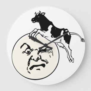 Grande Horloge Ronde la vache a sauté au-dessus de la lune