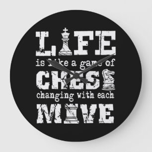 Grande Horloge Ronde la vie est comme un jeu d'échecs - changer avec ch