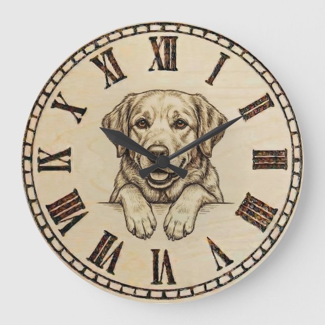 Grande Horloge Ronde Labrador Wall Clock (Recto)
