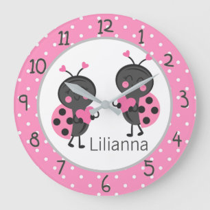 Grande Horloge Ronde Ladybugs