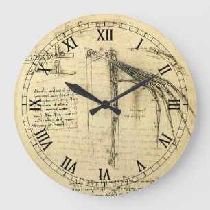 Grande Horloge Ronde L'aile de Léonard de Vinci, esquisse de machine vo