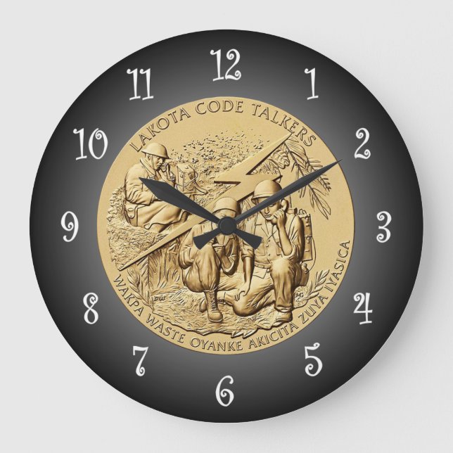Grande Horloge Ronde Lakota Code Talkers Médaille de bronze ~ (Recto)