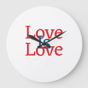 Grande Horloge Ronde L'amour est amour orgueil rouge bleu juin LGBTQ te