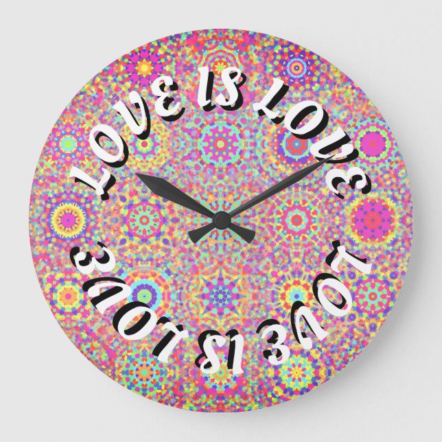 Grande Horloge Ronde L'Amour Est Une Fierté D'Amour (Recto)