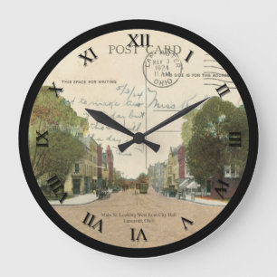 Grande Horloge Ronde Lancaster Ohio Post Card Clock 1924