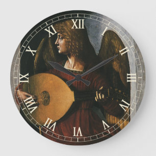 Grande Horloge Ronde L'ange en rouge jouant du luth de Léonard de Vinci