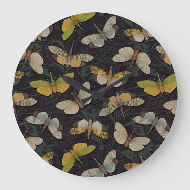 Grande Horloge Ronde Lanternflies - Pyrops Candelaria & Planthoppers (Recto)