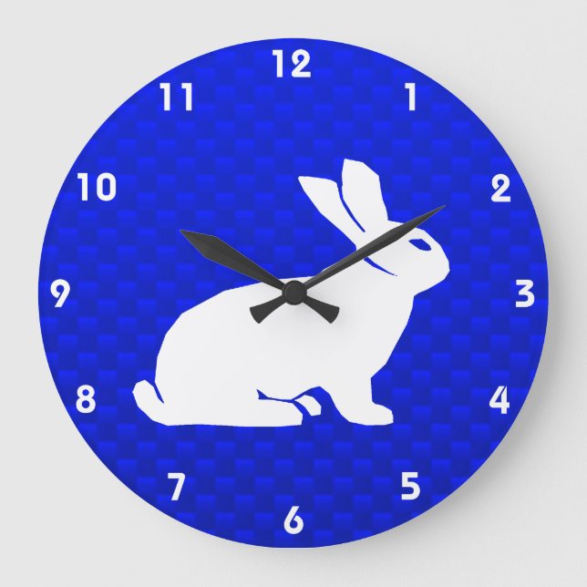 Grande Horloge Ronde Lapin bleu (Recto)