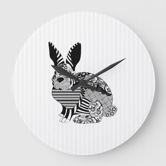 Grande Horloge Ronde Lapin floral (Recto)