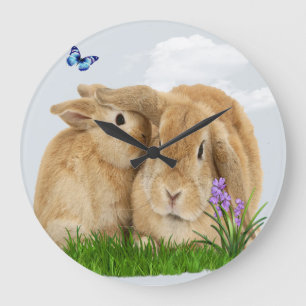 Grande Horloge Ronde Lapin lapin