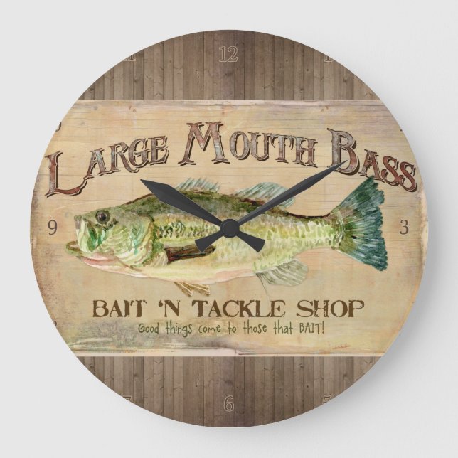 Grande Horloge Ronde Large Mouth Bass Fisherman (Recto)