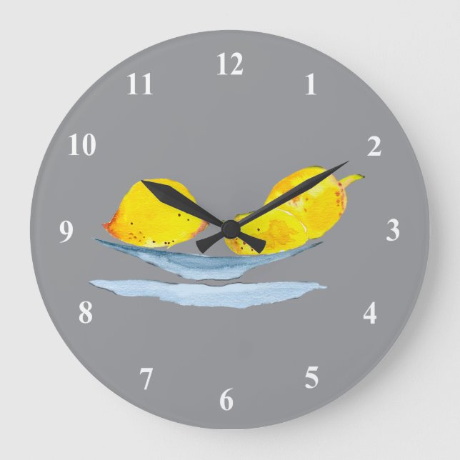 Grande Horloge Ronde L'art fruitier aux citrons jaunes (Recto)