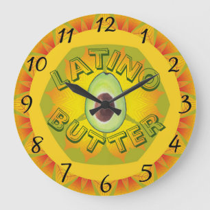 Grande Horloge Ronde Latino Butterwall Clock