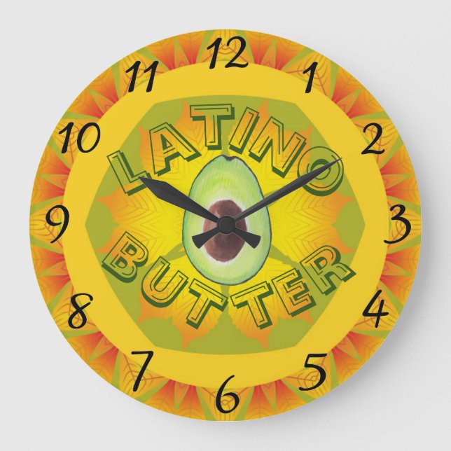Grande Horloge Ronde Latino Butterwall Clock (Recto)