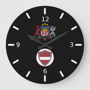 Grande Horloge Ronde Latvia flag-coat arms large clock