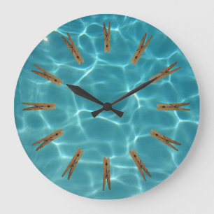 Grande Horloge Ronde Laundry Room Clothespin