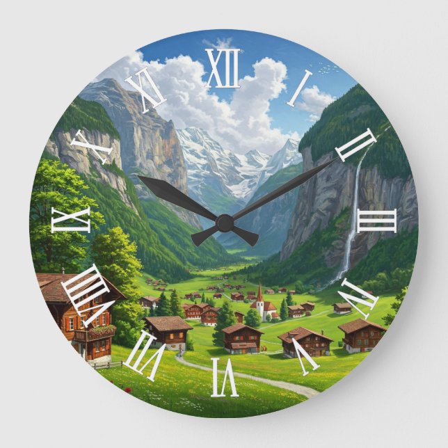 Grande Horloge Ronde Lauterbrunnen Suisse Travel (Recto)