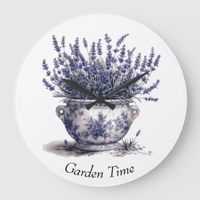 Grande Horloge Ronde Lavande en bleu Delft (Recto)