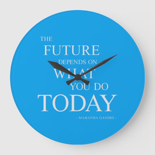 Grande Horloge Ronde L'avenir Inspirant Citation Motivationnelle Horlog (Recto)