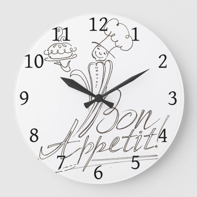 Grande Horloge Ronde Le Bon Chef dit Bon Appetit ! (Recto)
