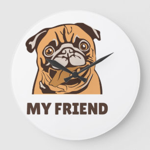 Grande Horloge Ronde Le chien est mon ami