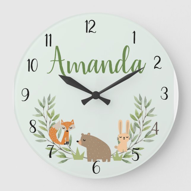 Grande Horloge Ronde Le Clock du Petit Custom Woodland (Recto)