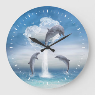 Grande Horloge Ronde Le Coeur Des Dauphins