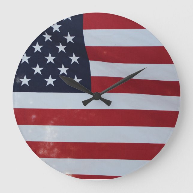 Grande Horloge Ronde Le drapeau américain a conçu l'horloge (Recto)