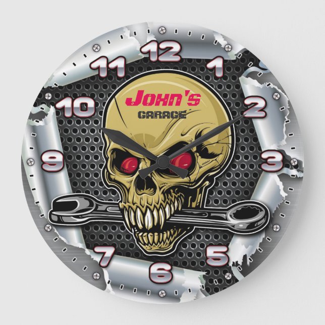 Grande Horloge Ronde Le garage usine le Rétro-Style de Personalizable (Recto)