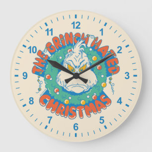 Grande Horloge Ronde Le Grinch détestait Noël