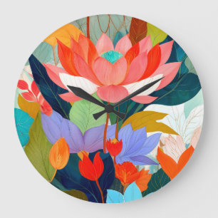 Grande Horloge Ronde Le jardin de velours