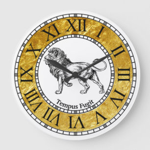 Grande Horloge Ronde Le lion vintage personnalisent