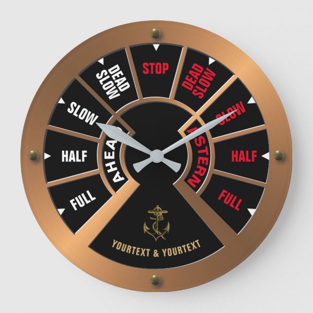 Grande Horloge Ronde Le Modèle Chadburn du vaisseau Steampunk (Recto)