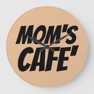 GRANDE HORLOGE RONDE LE MUR DU CAFÉ DE MME