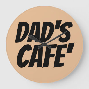 GRANDE HORLOGE RONDE LE MUR DU CAFÉ DE PÈRE
