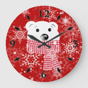Grande Horloge Ronde Le museau d'un ours polaire, Noël