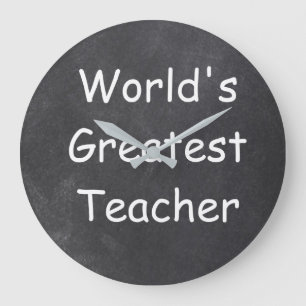 Grande Horloge Ronde Le plus grand cadeau d'enseignant de Chalkboard De