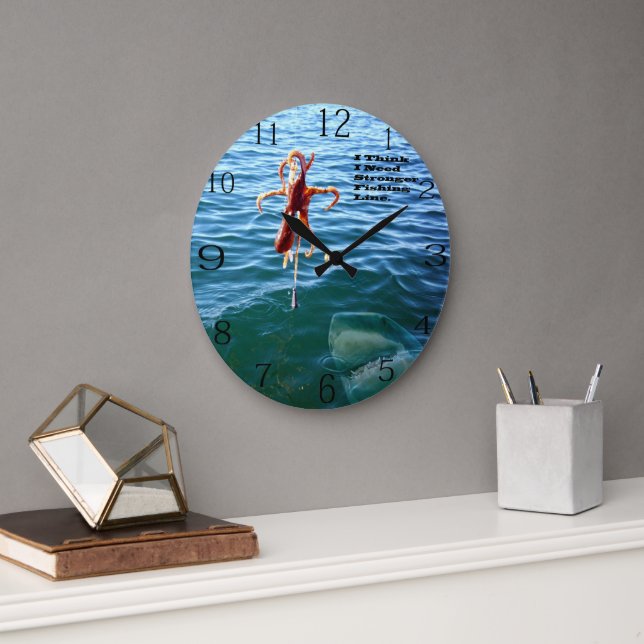 Grande Horloge Ronde Le Requin Drôle Veut La Poutarde, (Bureau)