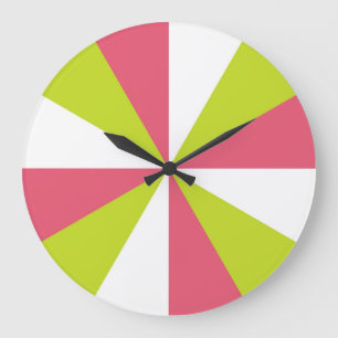 Grande Horloge Ronde Le rose de cerise et la cuisine moderne de chaux