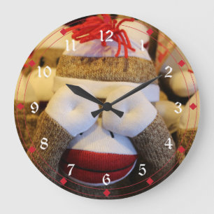 Grande Horloge Ronde Le singe de Peek-a-boo