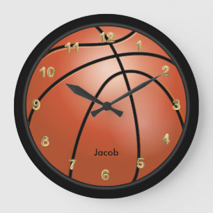 Grande Horloge Ronde Le style   de basket-ball personnalisent