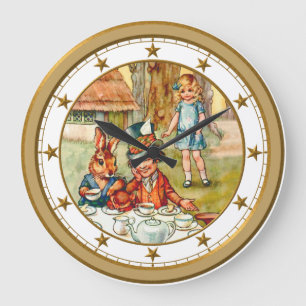 Grande Horloge Ronde Le Tea Party Alice and The Mad Hatter
