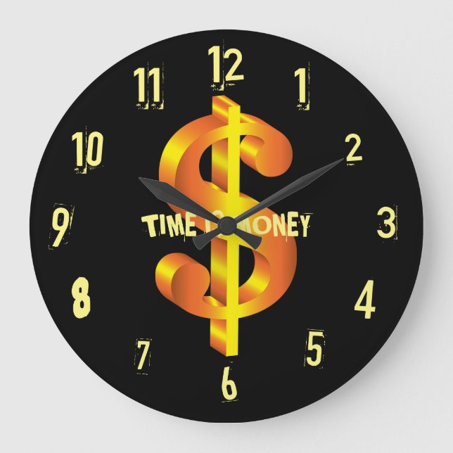GRANDE HORLOGE RONDE LE TEMPS C'EST DE L'ARGENT (Recto)