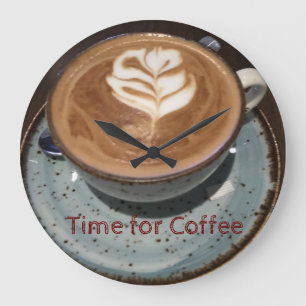 Grande Horloge Ronde "Le temps du café", de la purée et de la purée 