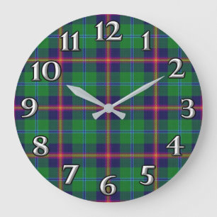 Grande Horloge Ronde Le temps écossais accentue le tartan de jeunes de