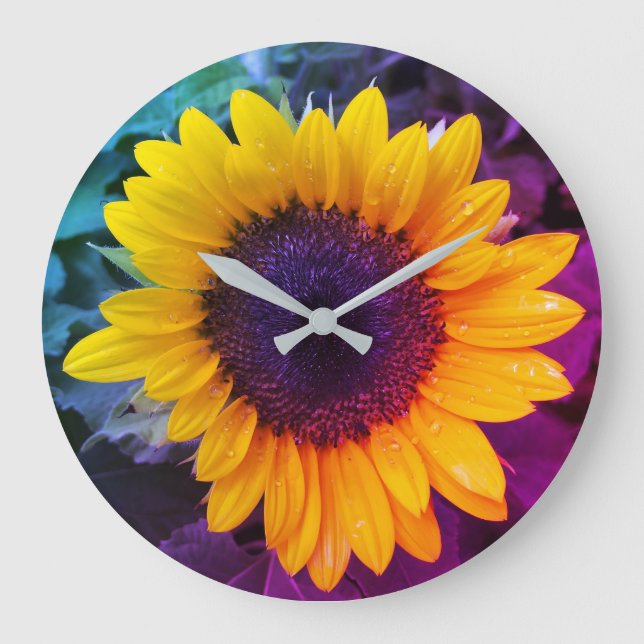 Grande Horloge Ronde Le tournesol coloré (Recto)