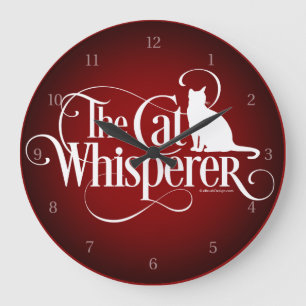 Grande Horloge Ronde Le Whisperer de chat