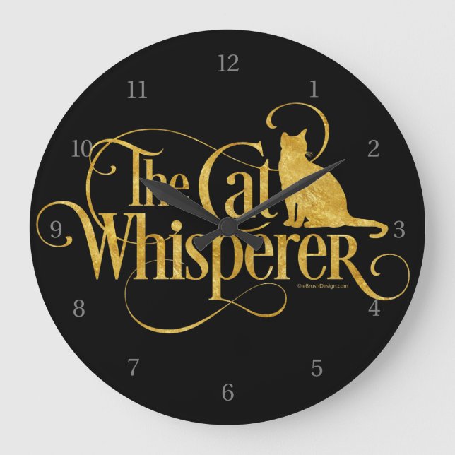 Grande Horloge Ronde Le Whisperer de chat (Recto)