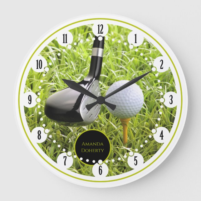 Grande Horloge Ronde Lecteur Golf | Cadeaux de sport (Recto)
