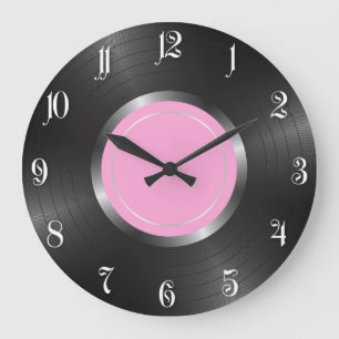 Grande Horloge Ronde Lecteur vinyle long